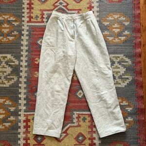 Liz Claiborne Size 27 Cream / Tan Linen Pants - Straight Leg Trousers